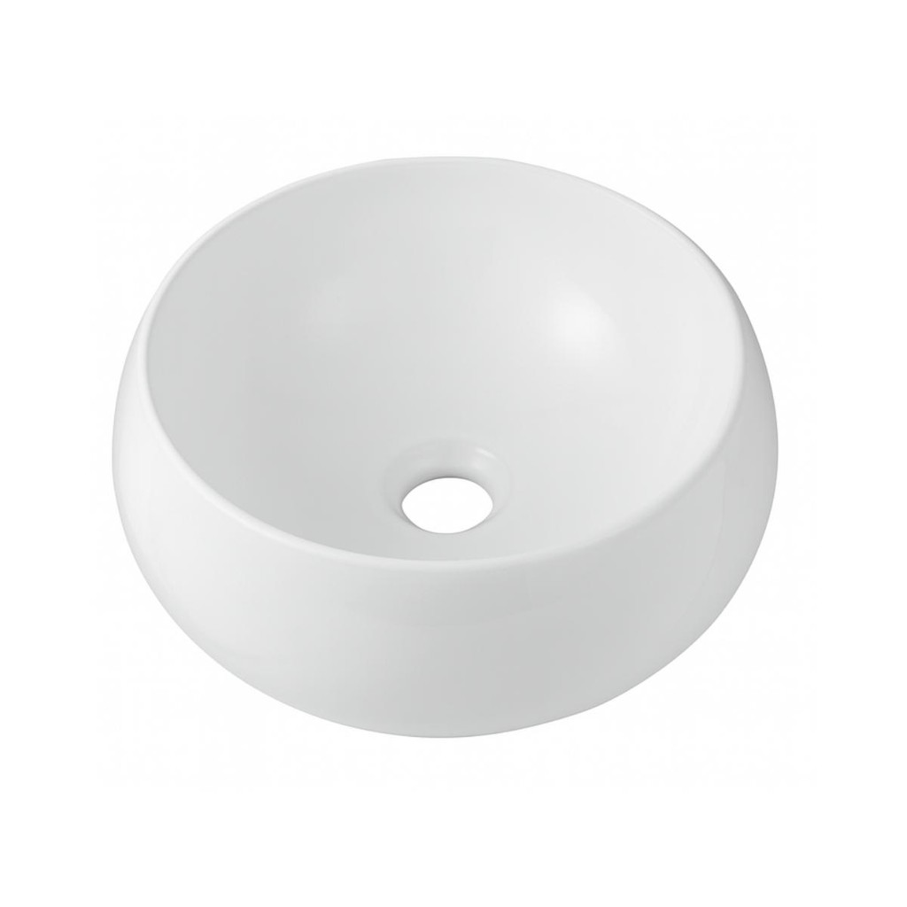Cuba de Apoio Redonda Sem Válvula para Banheiro Louça Cerâmica 41cm Morganita Pingoo - Branco - Home & Living