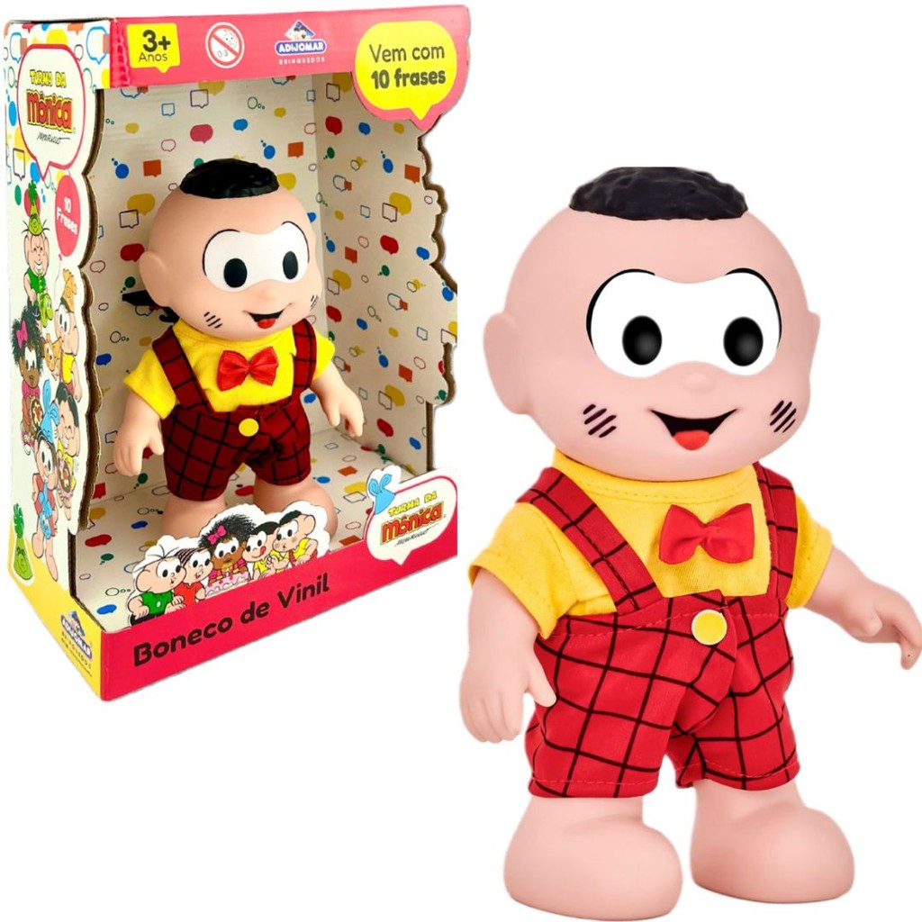 Boneco Cascão Turma Da Mônica Fala 10 Frases Dispositivo Sonoro Brinquedo Infantil Criança Adijomar
