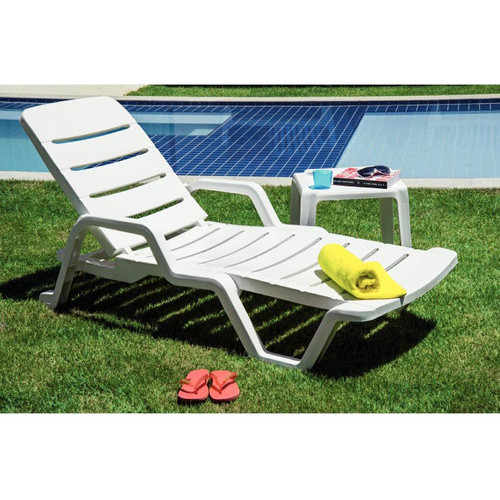 Detalhes do Kit 2 Espreguiçadeiras P/ Piscina Leblon Brancas Tramontina Super Resistente Praia Verão