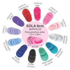 Sapatilha de brinquedo para Boneca Sola 8cm