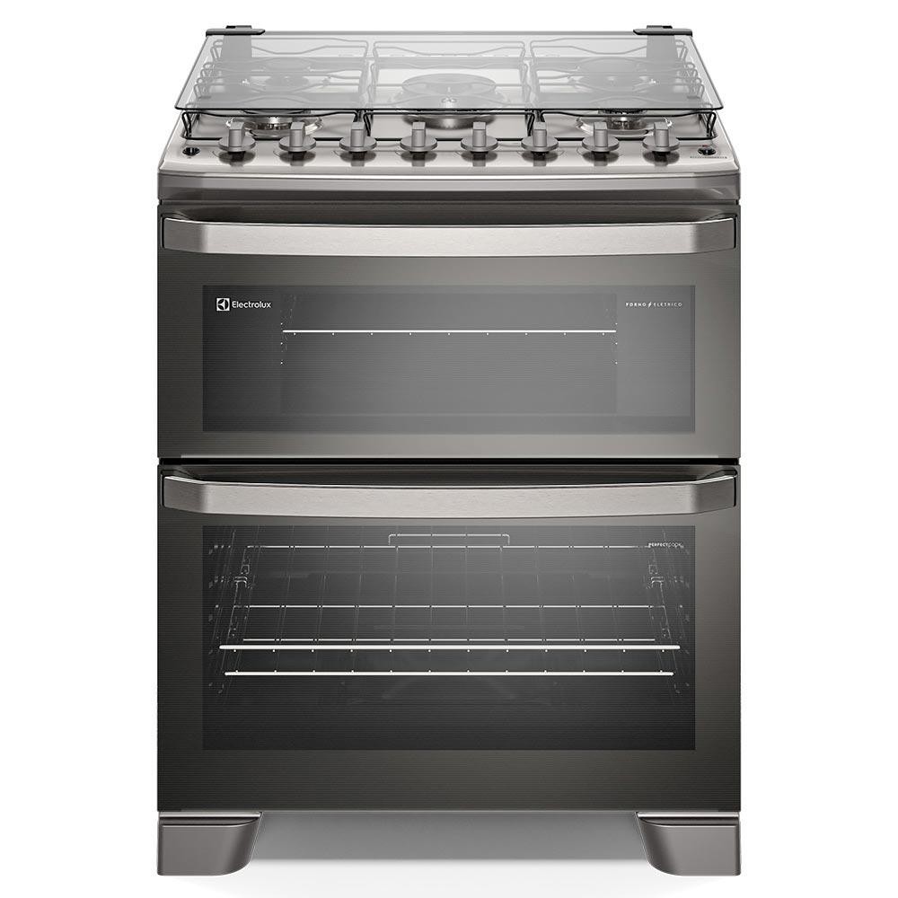Fogão de Piso Electrolux de 05 Bocas Experience com PerfectCook360 Prata - FE5DC em Oferta na Shopee