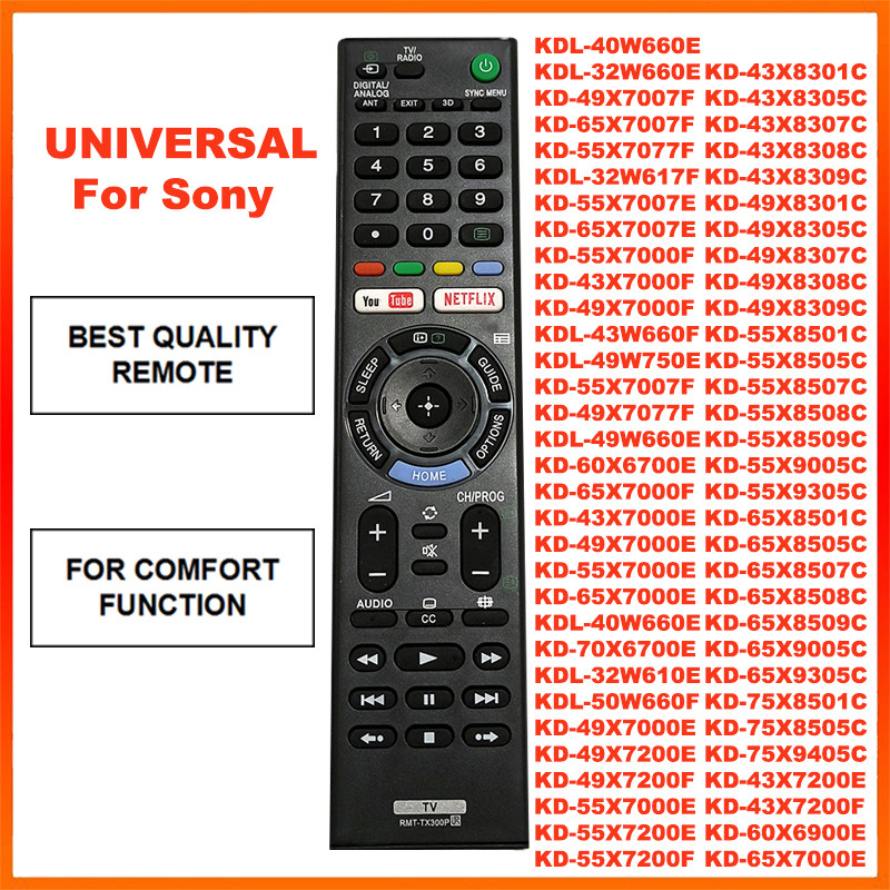 Para Universal Sony Bravia Android Remoto RMT-TX300P TX300E TX300U KD-55X7000E RMF-TX200U