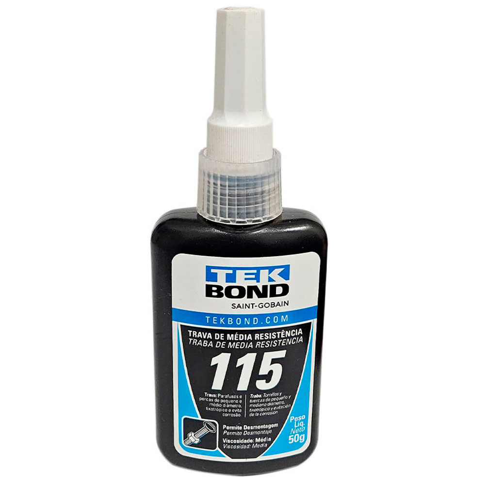 Kit Cola Trava Rosca Toruqe Medio 50g - 6 Un - TEK BOND 115 AZUL