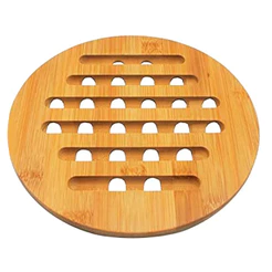 Descanso de Panela Redondo 19cm Bambu Ecológico Marrom Oikos