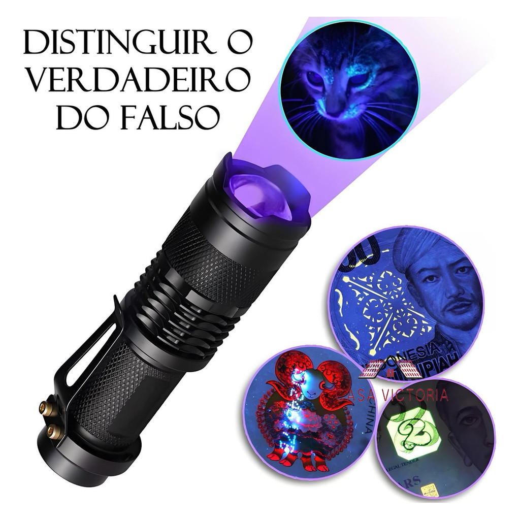 Lanterna Uv Verificação Notas Detecção De Agente Fluorescent