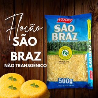 Kit 3 Flocão de Milho São Braz 500g/cada , Cuscuz Não Transgênico, 100% Natural Sem Glúten em Oferta na Shopee