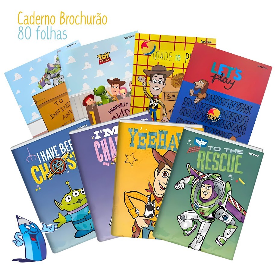 CADERNO BROCHURÃO TOY STORY 80 FOLHAS CAPA DURA MATERIAL ESCOLAR VOLTA ÀS AULAS STARSCHOOL em Oferta na Shopee