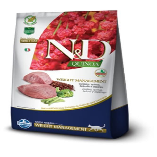 Ração Farmina N&D Quinoa Weight Management para Gatos Adultos sabor Cordeiro 400g