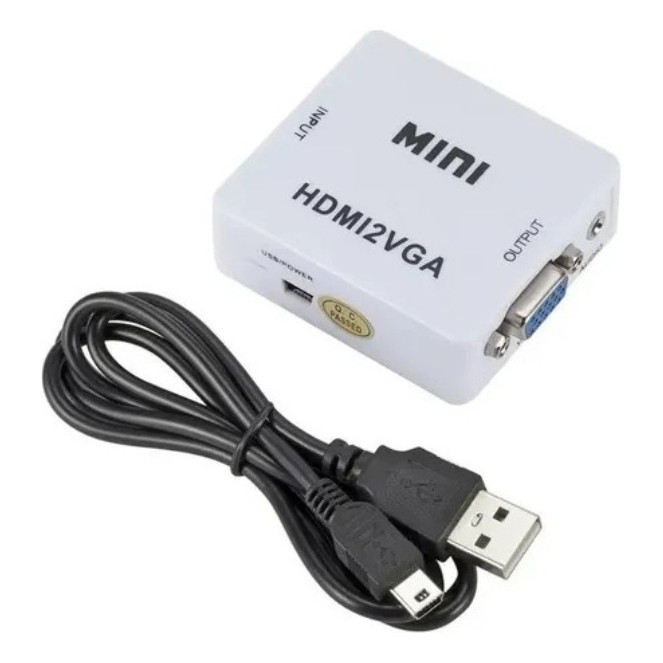 Mini Conversor Adaptador Hdmi Para Vga Audio Hdmi2vga 1080p
