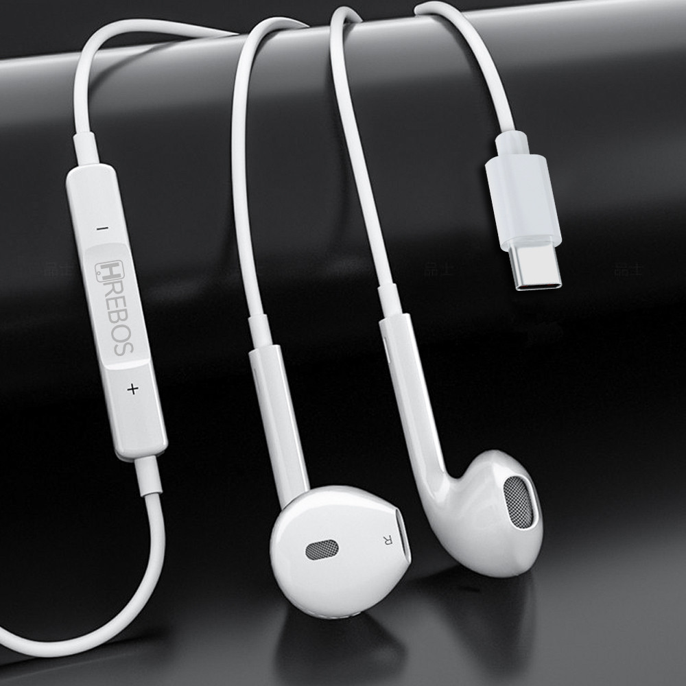 Fone de Ouvido Hrebos HS-51 Sport Connection Com Fio Conexão Tipo-C Microfone e Controle de Volume