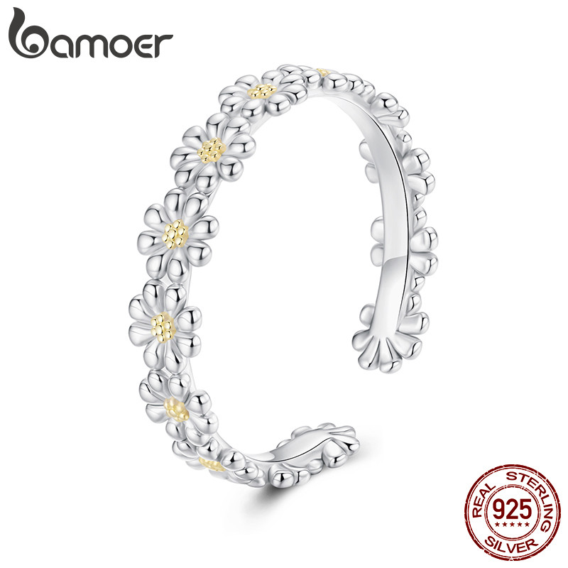 Anel Ajustável De Prata Esterlina 925 Bamoer Daisy Fashion Jewelry Presente Para Mulheres em Oferta na Shopee