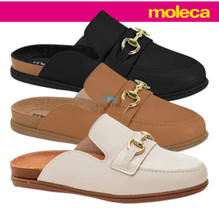 Mule Feminino Moleca Fivela Dourada Elegância Conforto Trabalho Bico Redondo em Oferta na Shopee