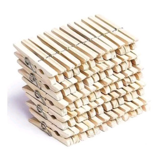 kit 12 prendedores de roupa de madeira, pregador de roupa em Oferta na Shopee