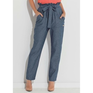 Calça Clochard Jeans Bolsos Azul Quintess