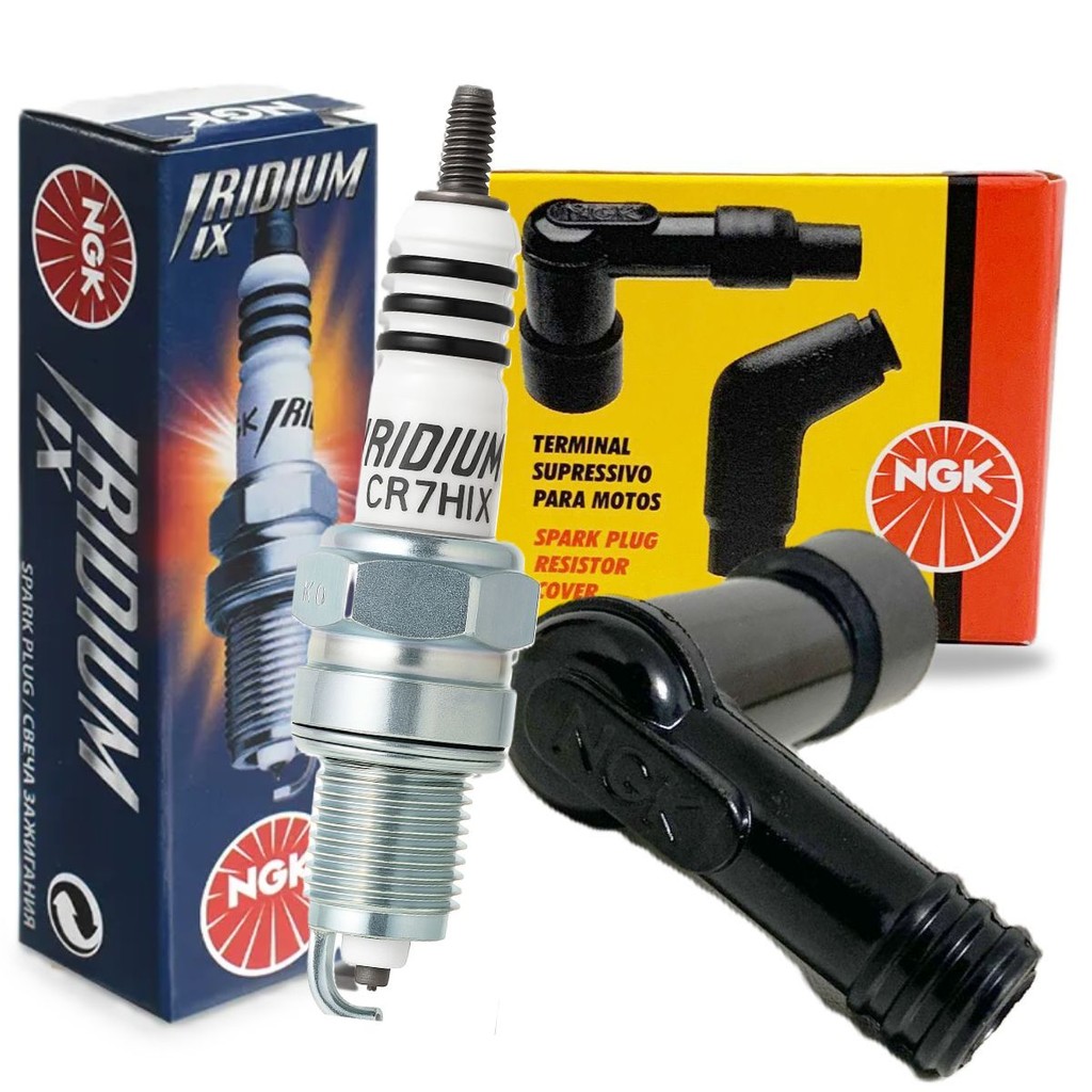 Vela Iridium + Cachimbo Ybr 125 / Xtz 125 / Factor 125 Ngk em Oferta na Shopee