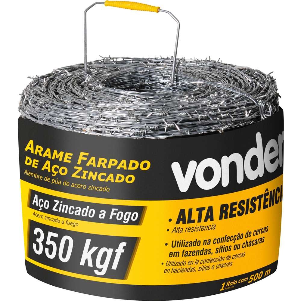 Arame Farpado Vonder 500m Aço Zincado 350 kgf para Cercas em Oferta na Shopee