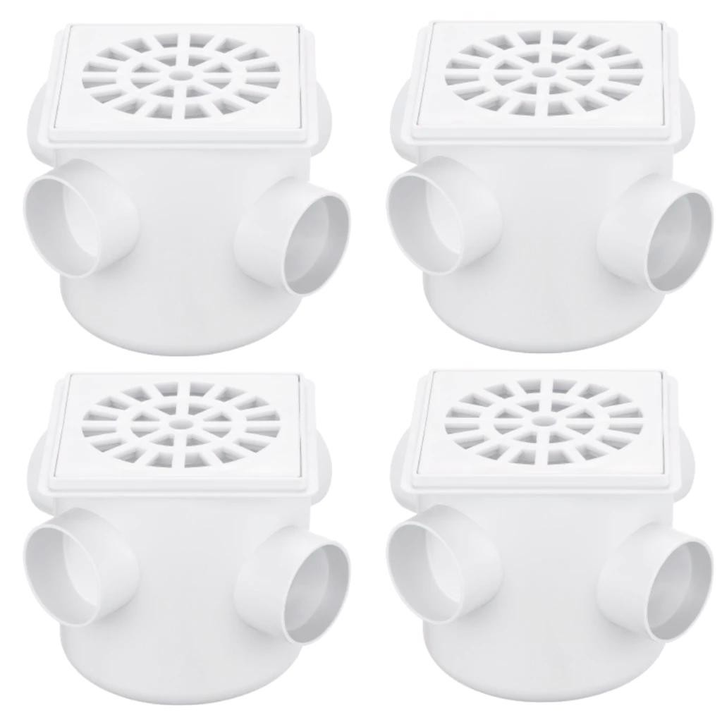 Kit 4 Caixa Sifonada Branca Quadrada Com Grelha Ralo 100mm Esgoto Banheiro Sifão DN100x100x50mm HERC em Oferta na Shopee