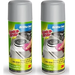 Kit 2 Brilha INOX SCOTCH Brite 200ML Removedor Limpador SPRAY 3M