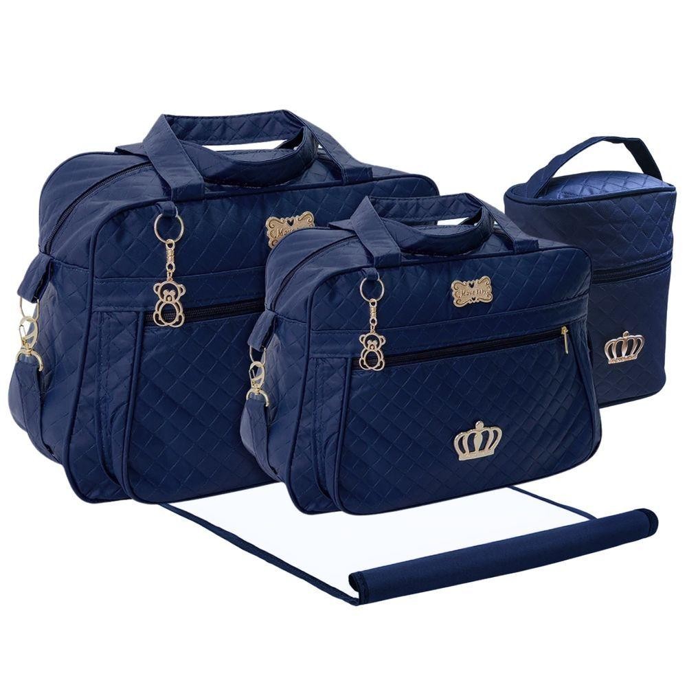 Kit Bolsas Maternidade Royal Baby Completo Azul Marinho em Oferta na Shopee
