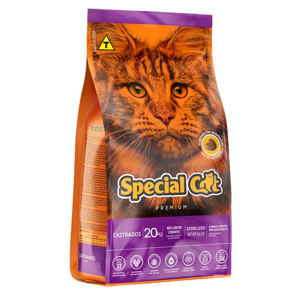 Special Cat Para Gatos Castrados Premium- 20 Kg em Oferta na Shopee