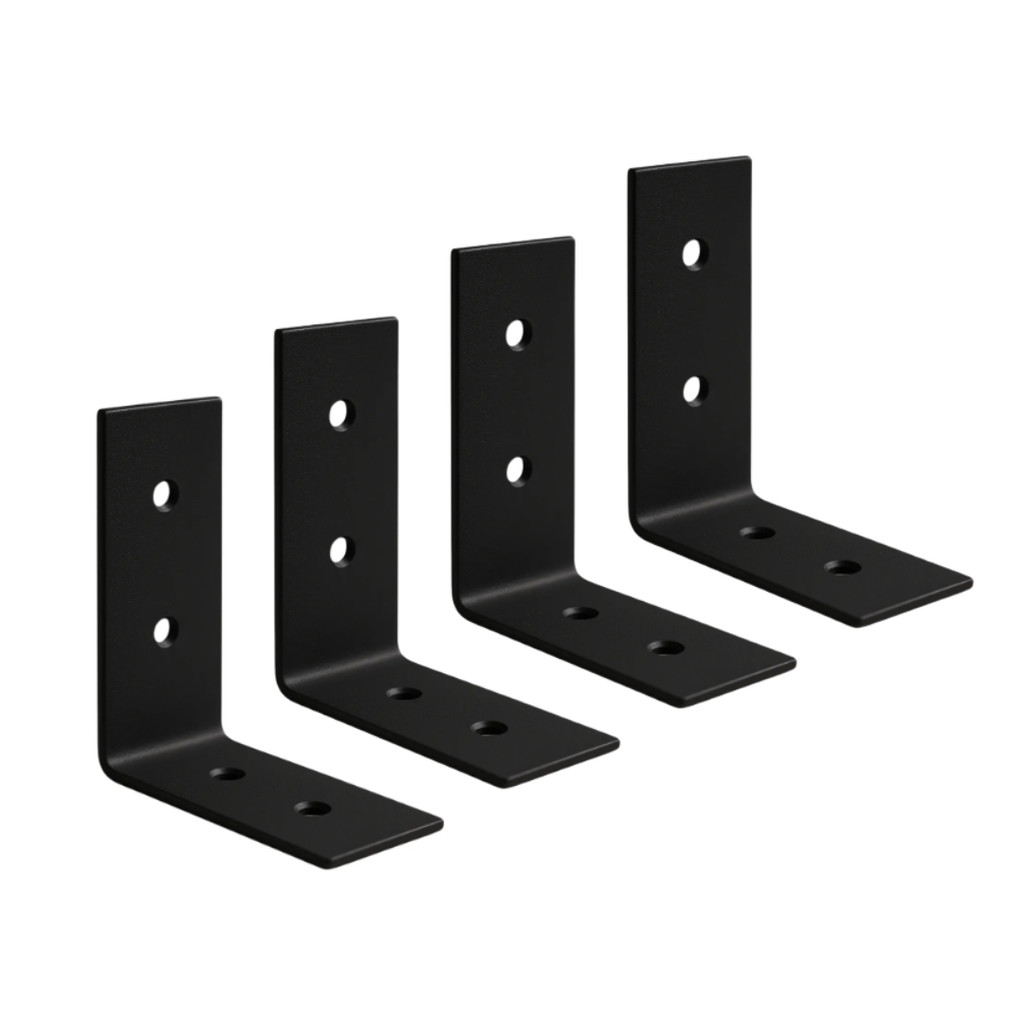 4 Pç Cantoneira Suporte União Para Madeira 100x100x30mm Full