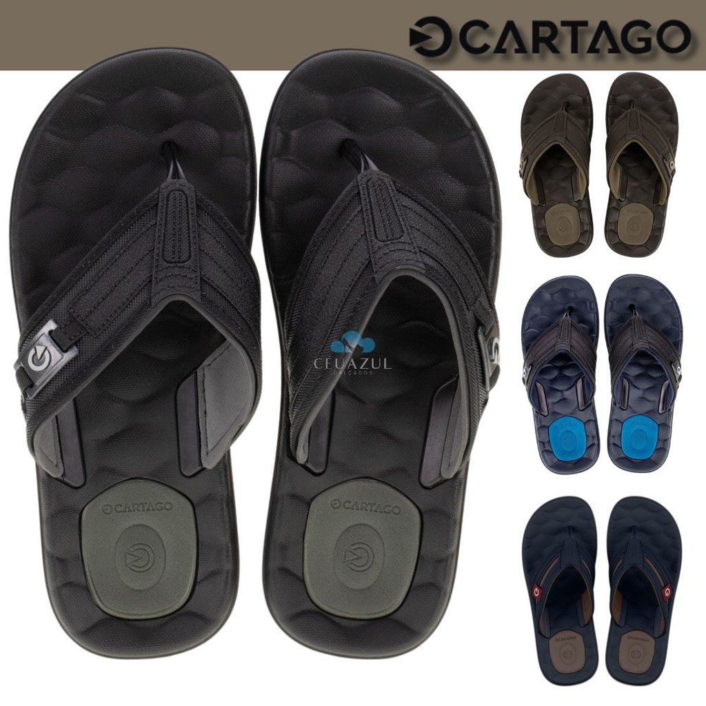 Chinelo Masculino Cartago Egeu III Conforto Casual Anatômico Resistente Original