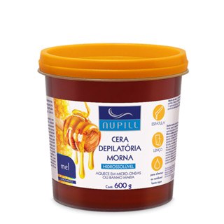 Cera depilatória mel Nupill 600g em Oferta na Shopee