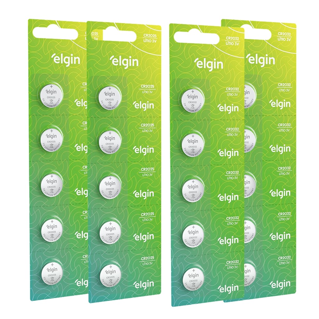 Kit 10 Bateria Pilha Cr2032 10 Bateria Pilhas Cr2025 Elgin em Oferta na Shopee