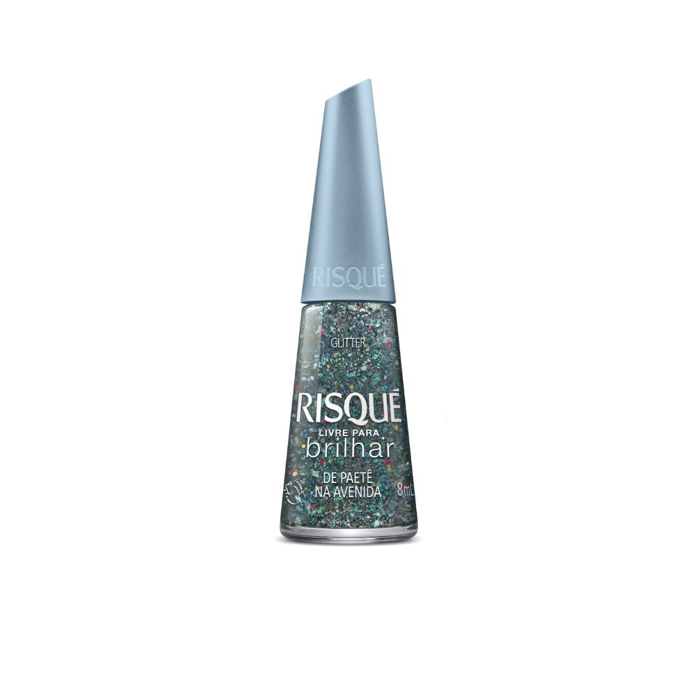 Esmalte Risqué Livre para Brilhar de Paetê na Avenida 8ml - Beauty