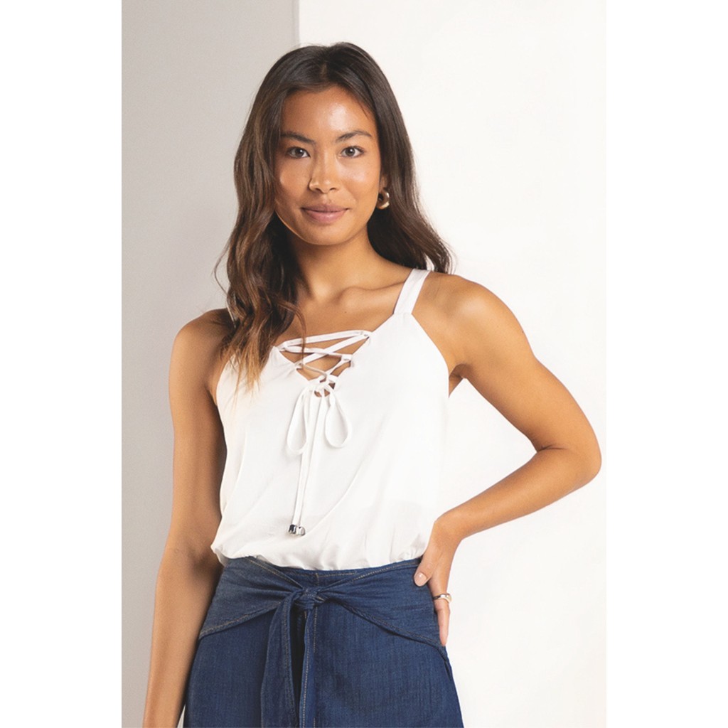Blusa Feminina Amarração Marialícia Bege - Women Clothes