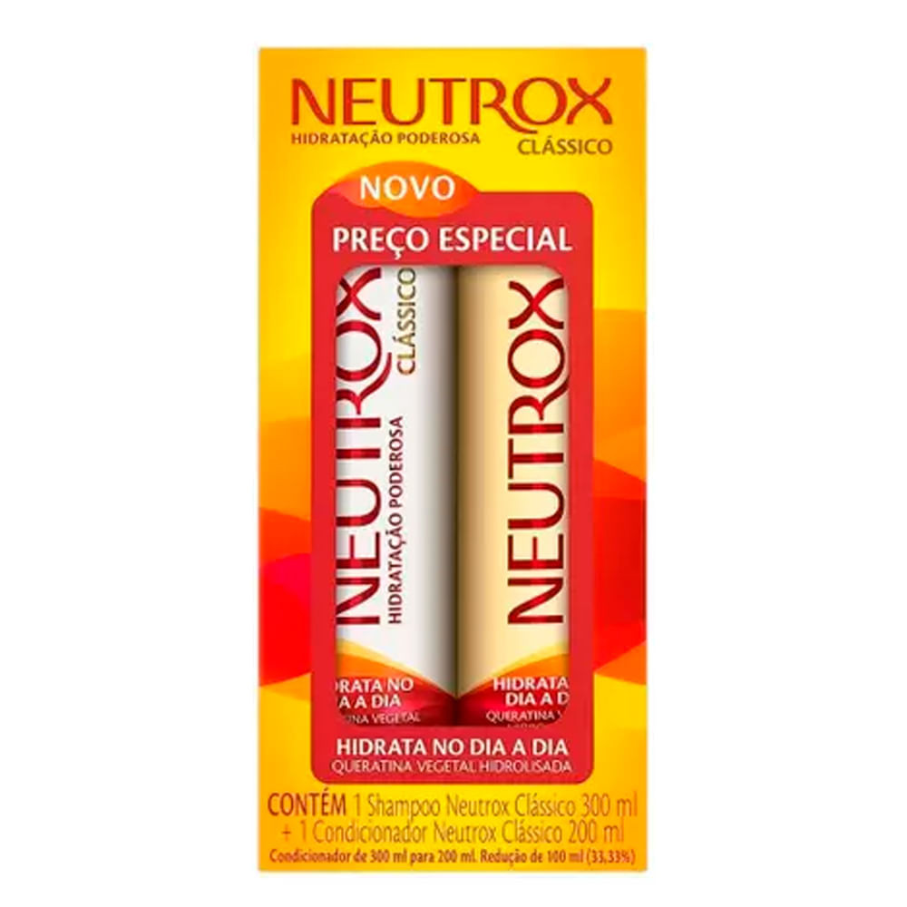 Kit Shampoo 300ml+Condicionador 200ml Neutrox Clássico - Beauty