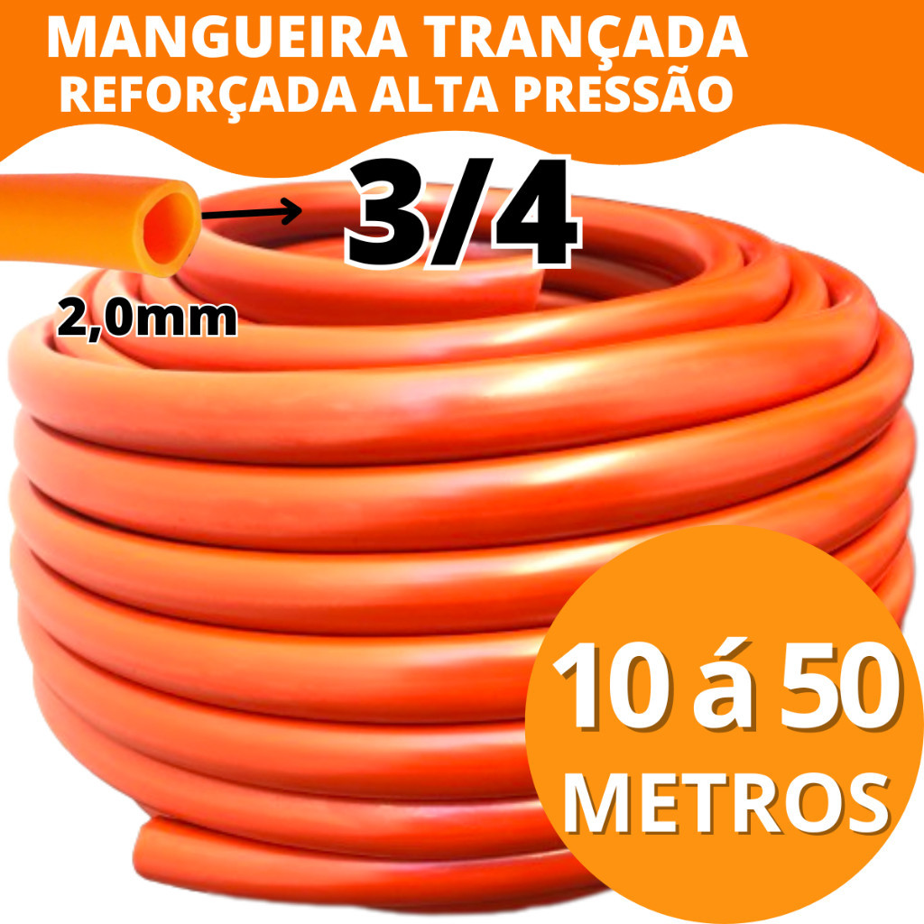 Mangueira Jardim 3/4 2mm Siliconada Reforçada 10/15/20/25/30/35/50 Metros para sitio roça industria