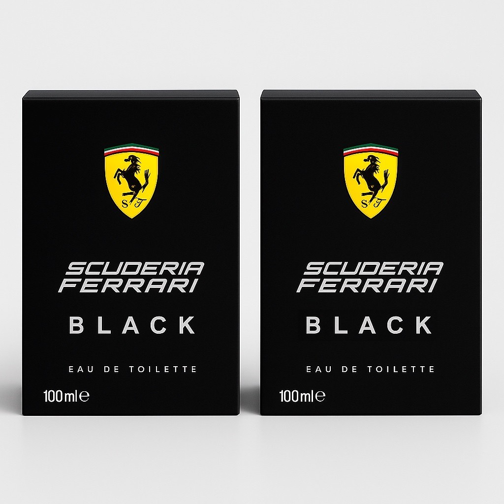 Kit 02 Perfumes Masculinos Ferrari Black 100ml | Importado com Alta Fixação e Longa Duração