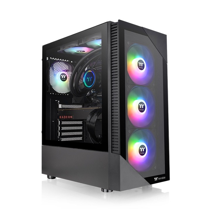 Imagem Gabinete Gamer Thermaltake View 200, ARGB, Painel de Vidro, 3x Fans 120mm, Preto - CA-1X3-00M1WN-00