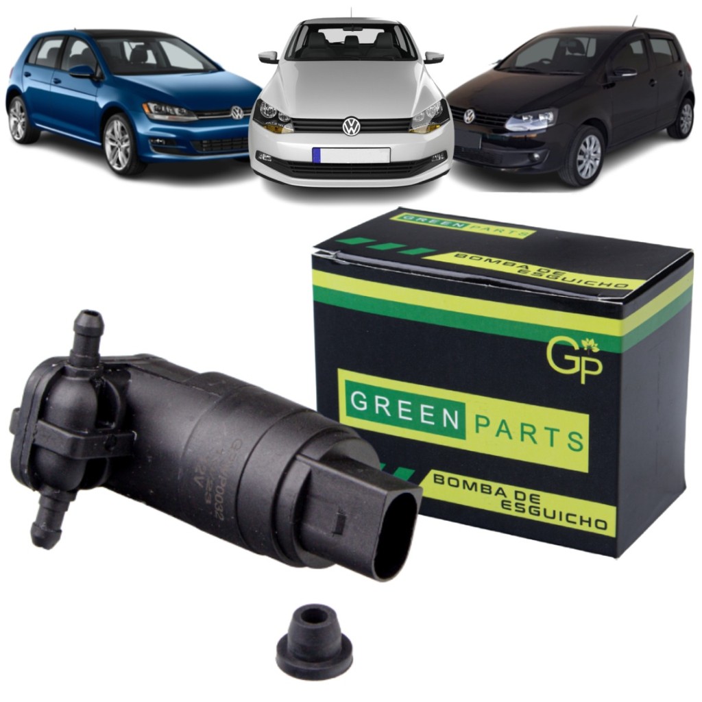 BOMBA DE ÁGUA RESERVATÓRIO DO PARA-BRISA VOLKSWAGEN FOX/ GOL/ GOLF/ POLO/ PASSAT/ SPACEFOX/ UP! - VÁRIOS ANOS/MODELOS