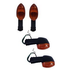 4 Pisca Seta Para Moto Yamaha Xj6 Lente Laranja Com Lâmpadas