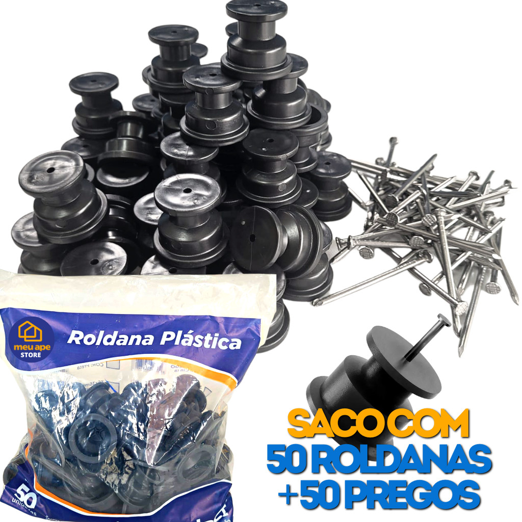 Isolador Roldana 50un Com Prego P/ Cerca Elétrica e Suporte Para Fios 30x30 em Oferta na Shopee