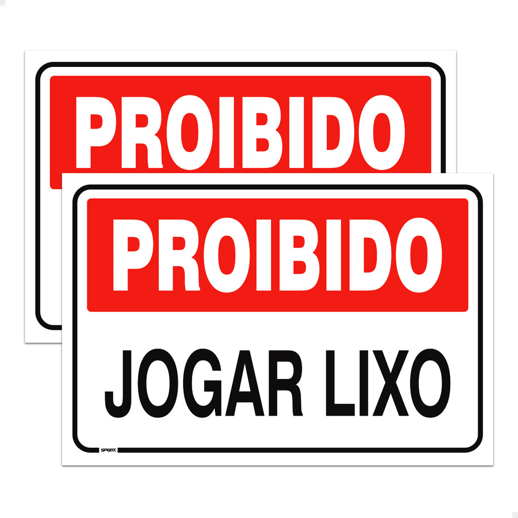 2 Placas Proibido Jogar Lixo Sinalização 20x30 Ps 1mm em Oferta na Shopee