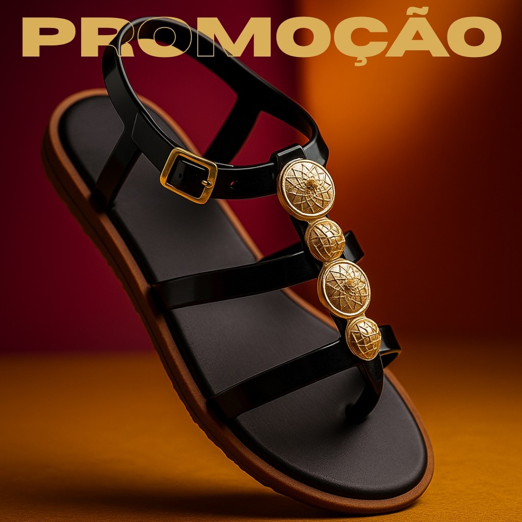 Sandália Feminina Papete Gladiadora Luxo Confortável Tendência Moderna - Envio Imediato - Caribe