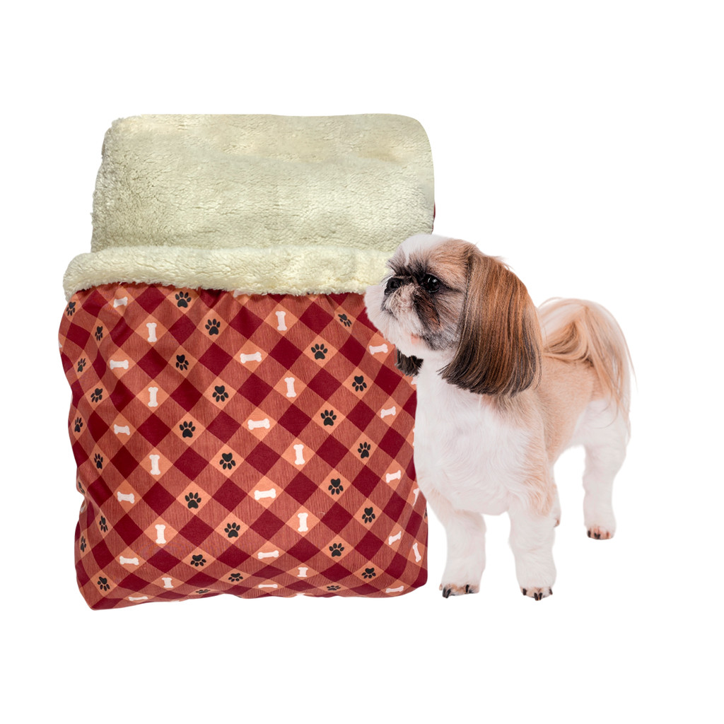 Caminha Para Pet Saco De Dormir Para Cachorro e Gato Zoola Xadrez de Pata Tamanho 2 ( 75cm X 60cm )