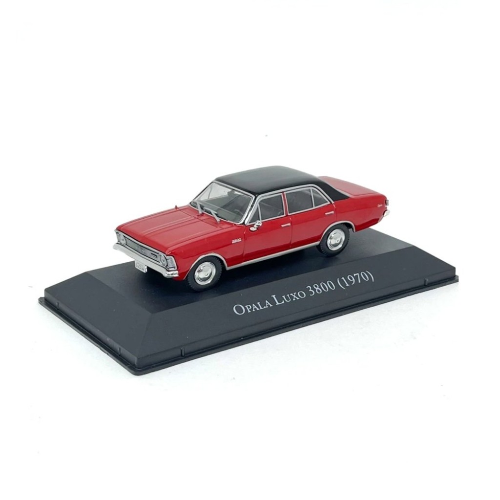 Miniatura Carro Chevrolet Opala Luxo 3800 (1970) - Chevrolet Série Ouro 2 - Vermelho e preto - 1:43 - Luppa