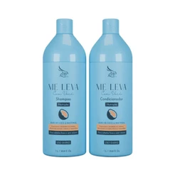 Kit Shampoo Condicionador Zap Me Leva Com Você Óleo de Coco E Pantenol 1L
