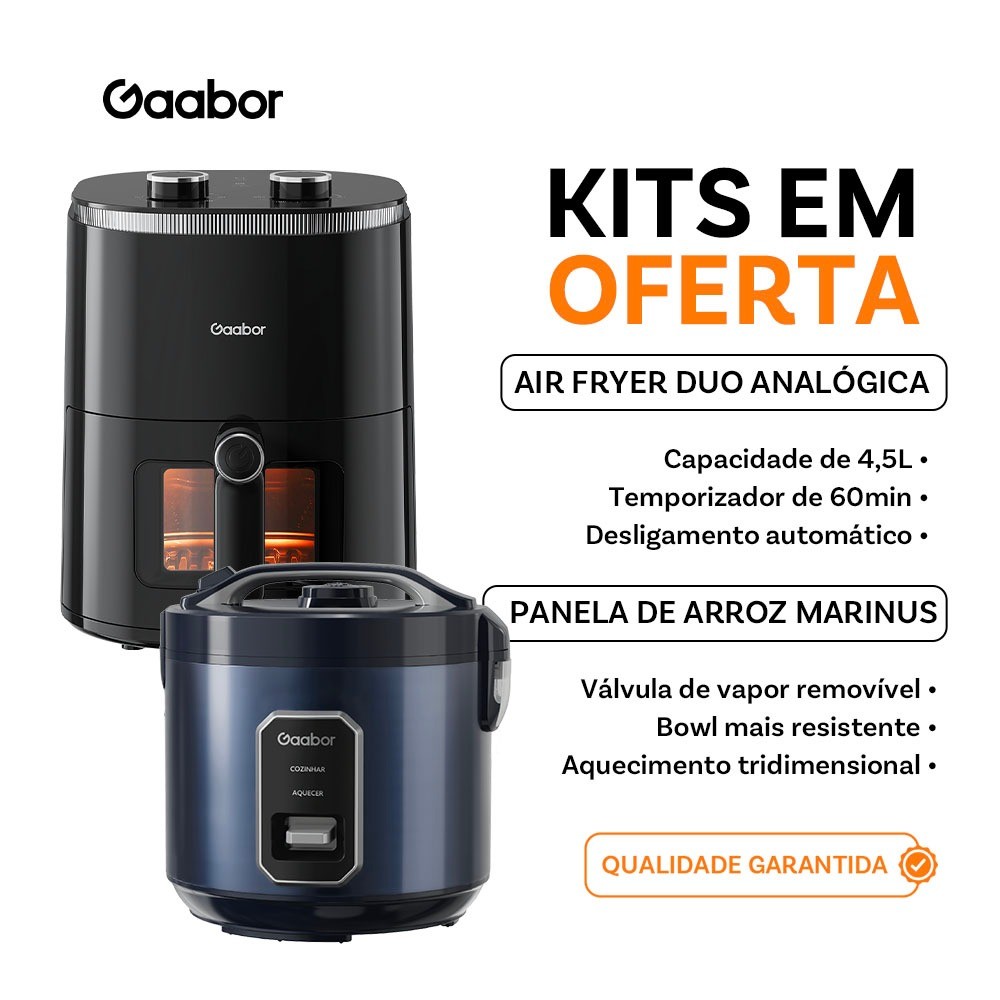 [Venda em conjunto]Gaabor Fritadeira Sem Óleo 4.2L Duo com Janela + Eletrodomésticos de cozinha em Oferta na Shopee