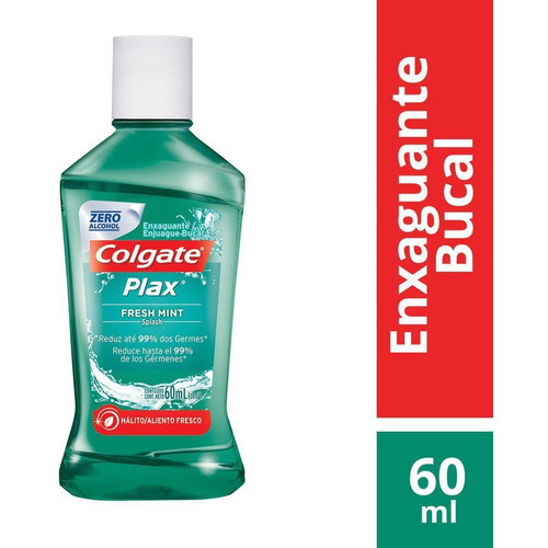 Enxaguante Bucal Colgate Plax Enxaguante Bucal Plax Menta Fresca 60 Ml Pratico leve na Bolsa