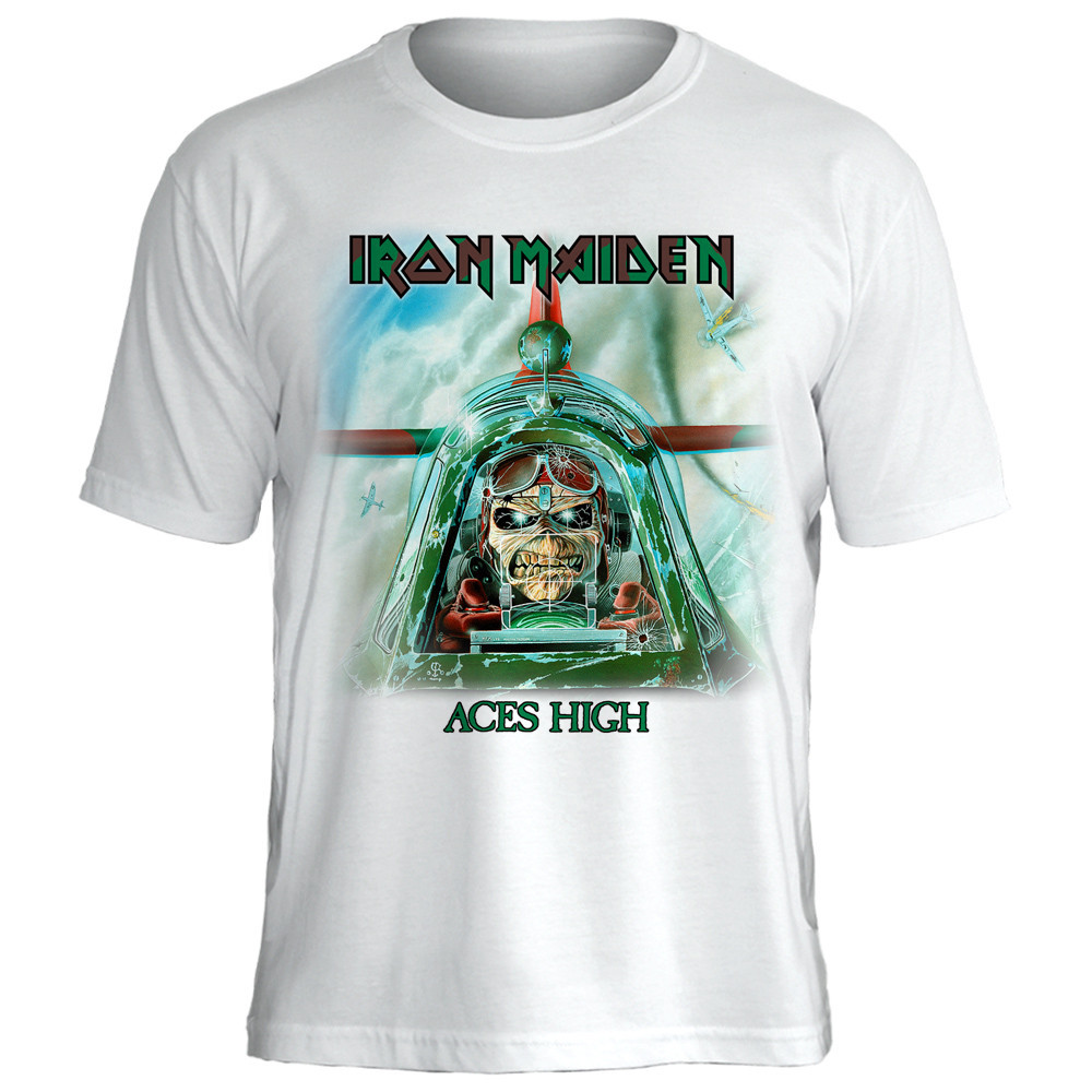 [Camiseta Premium em Algodão Puro]GXG Camiseta Iron Maiden Rock 100% Algodão Unissex Lançamento - Envio Rápido