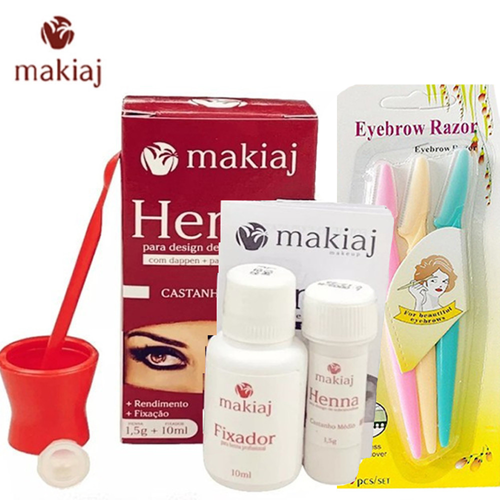 kit De Sobrancelha Xmz henna + 3 Lâminas De Fixação Longa em Oferta na Shopee