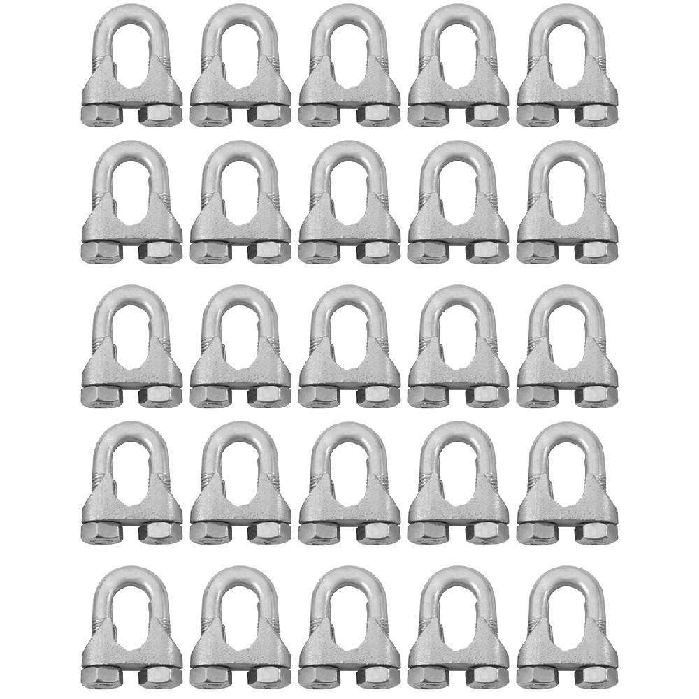 Kit Clips Grampo Para Cabo de Aço 3/16'' 1,0002 (Com 25 Unidades) - Nord em Oferta na Shopee