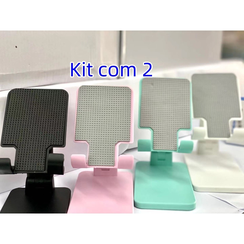 Kit 2 Suporte Ergonômico dobravel Portátil Celular/tablet - Ajustável Mesa.