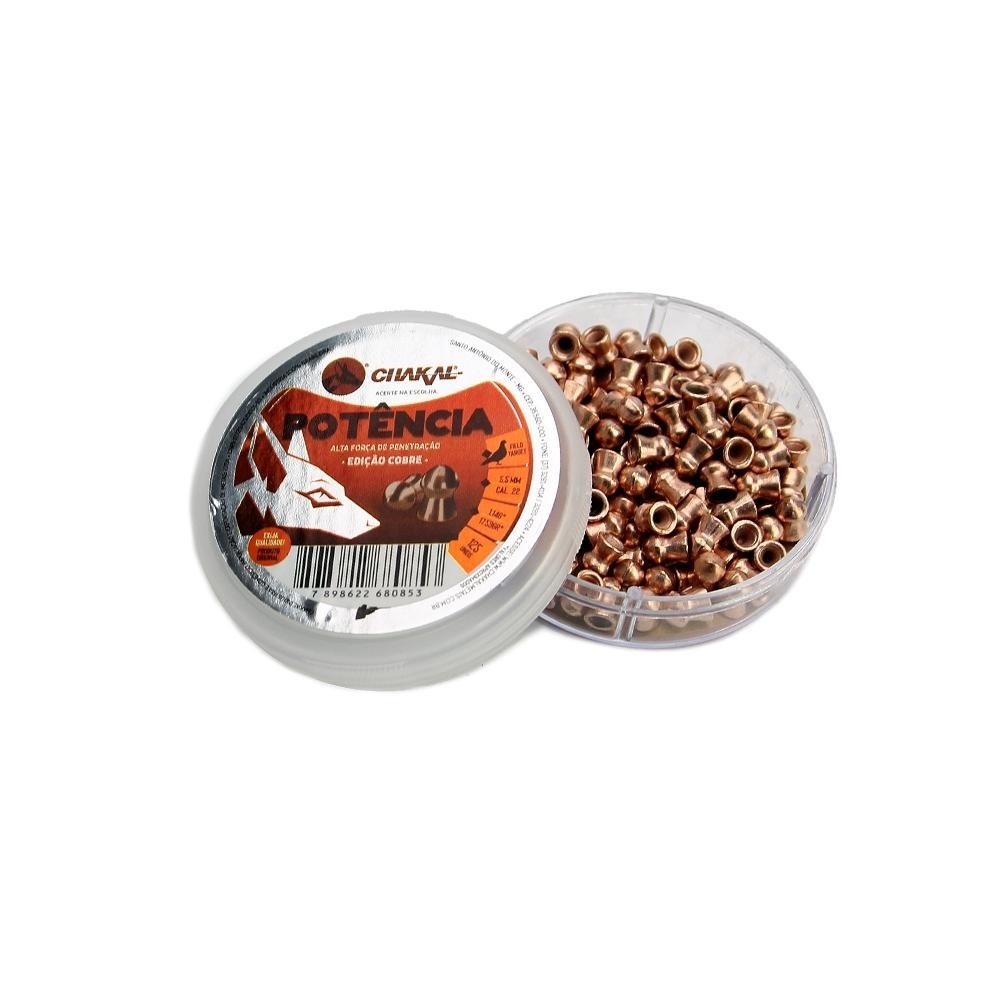 Chumbinho Pressão Premium Potencia Cobreado 5,5mm Perfuração - Sports & Outdoors