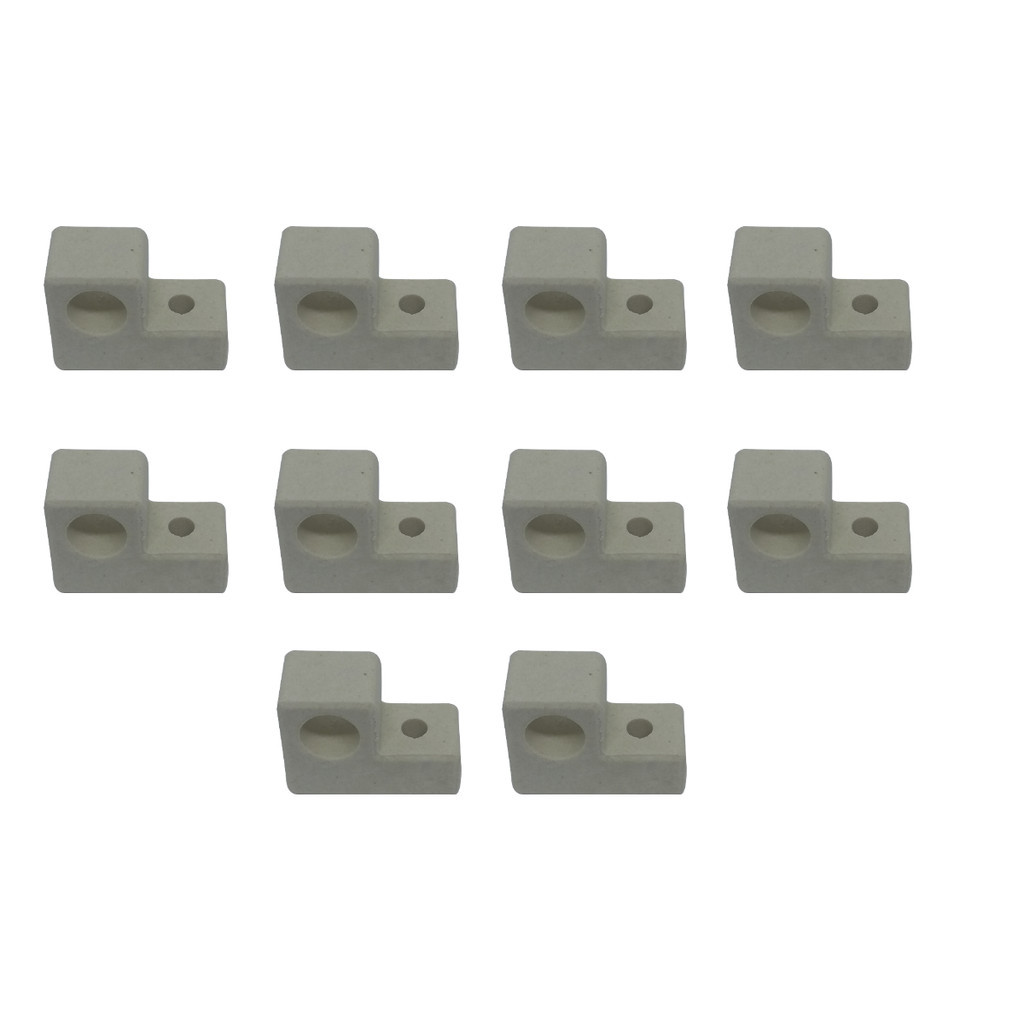 Kit Com 10 Suporte Isolador Louça Cerâmica para Resistência Forno Elétrico Fischer
